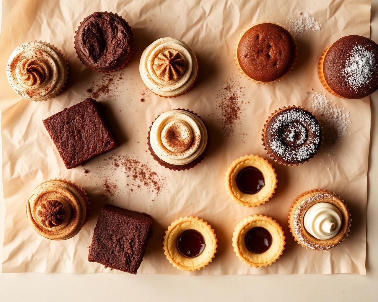 Assorted homemade cupcakes and tarts